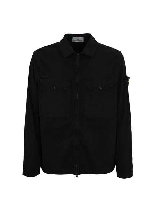 Giacca camicia 1200128 in cotone black STONE ISLAND | 1200128S0012V0029